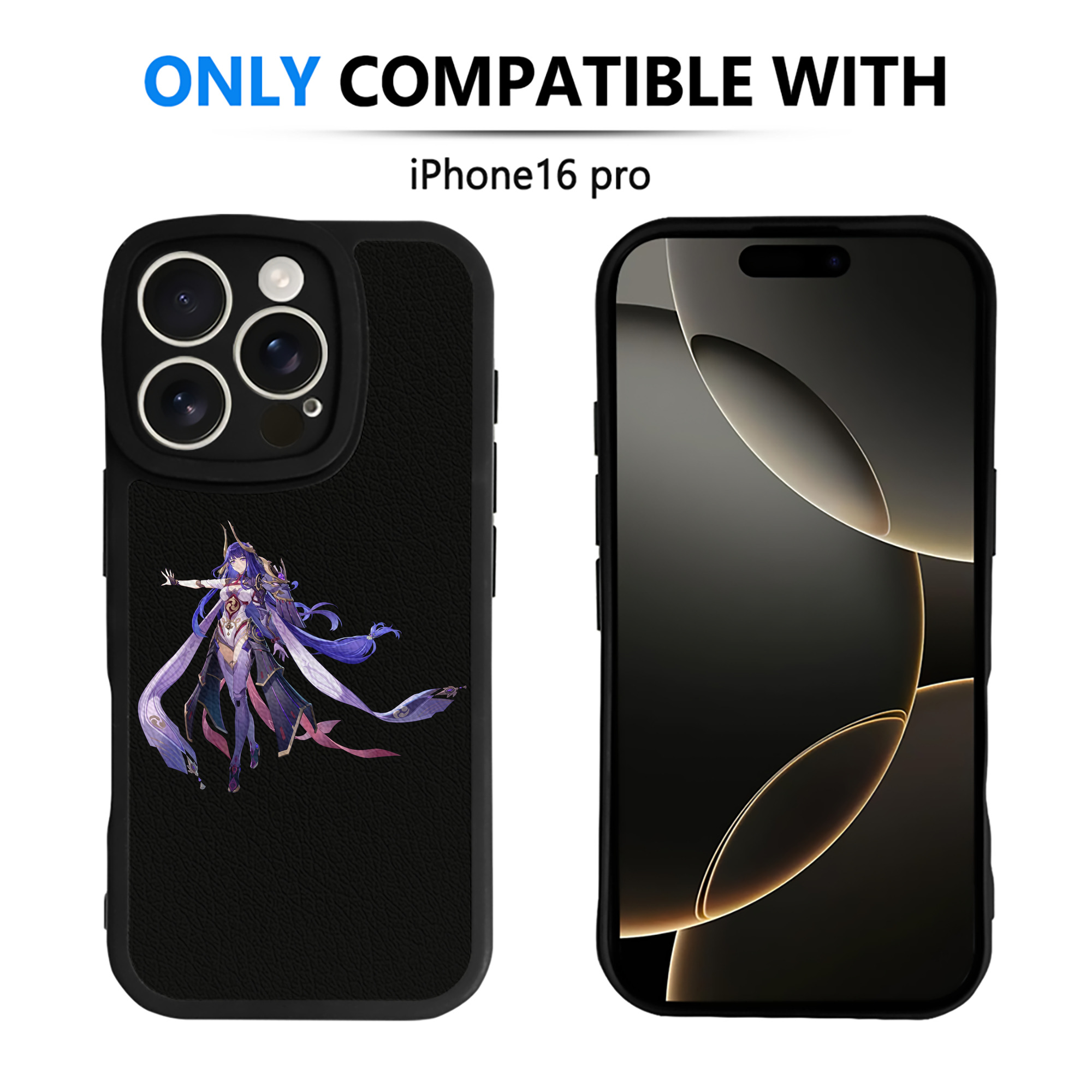 げんし神 雷電将軍 らいでんしょうぐん genshin Raiden Shogun 【iPhone 16シリーズ対応】シリコンスマホケース（レザー調） 材質：シリコン